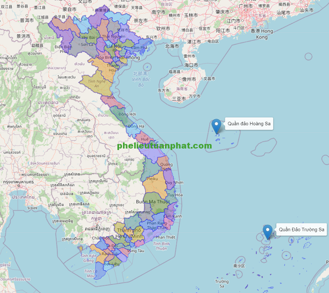 bản đồ danh sách các tỉnh thành phố của việt nam