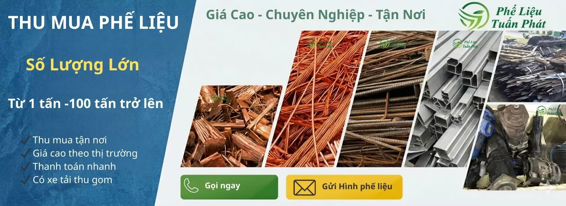 Phế Liệu Tuấn Phát 5 Thu mua phế liệu số lượng lớn -banner