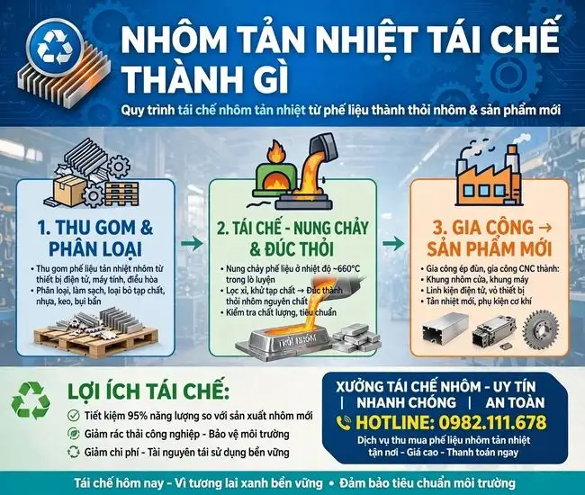 Nhôm Tản Nhiệt Phế Liệu Tái Chế Thành Gì? 4 Nhôm Tản Nhiệt Phế Liệu Tái Chế Thành Gì