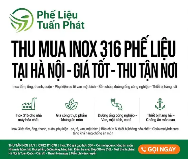 Thu Mua Inox 316 Phế Liệu Tại Hà Nội